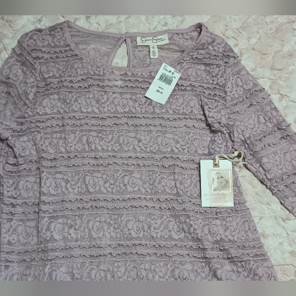 Jessica Simpson Pink Lace Blouse